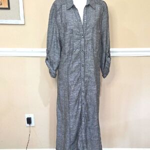 Max Studio Charcoal Long Sleeve Dress New No Tag.